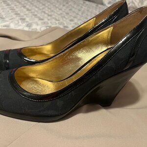 COACH size 8B Black Kerryann Wedges